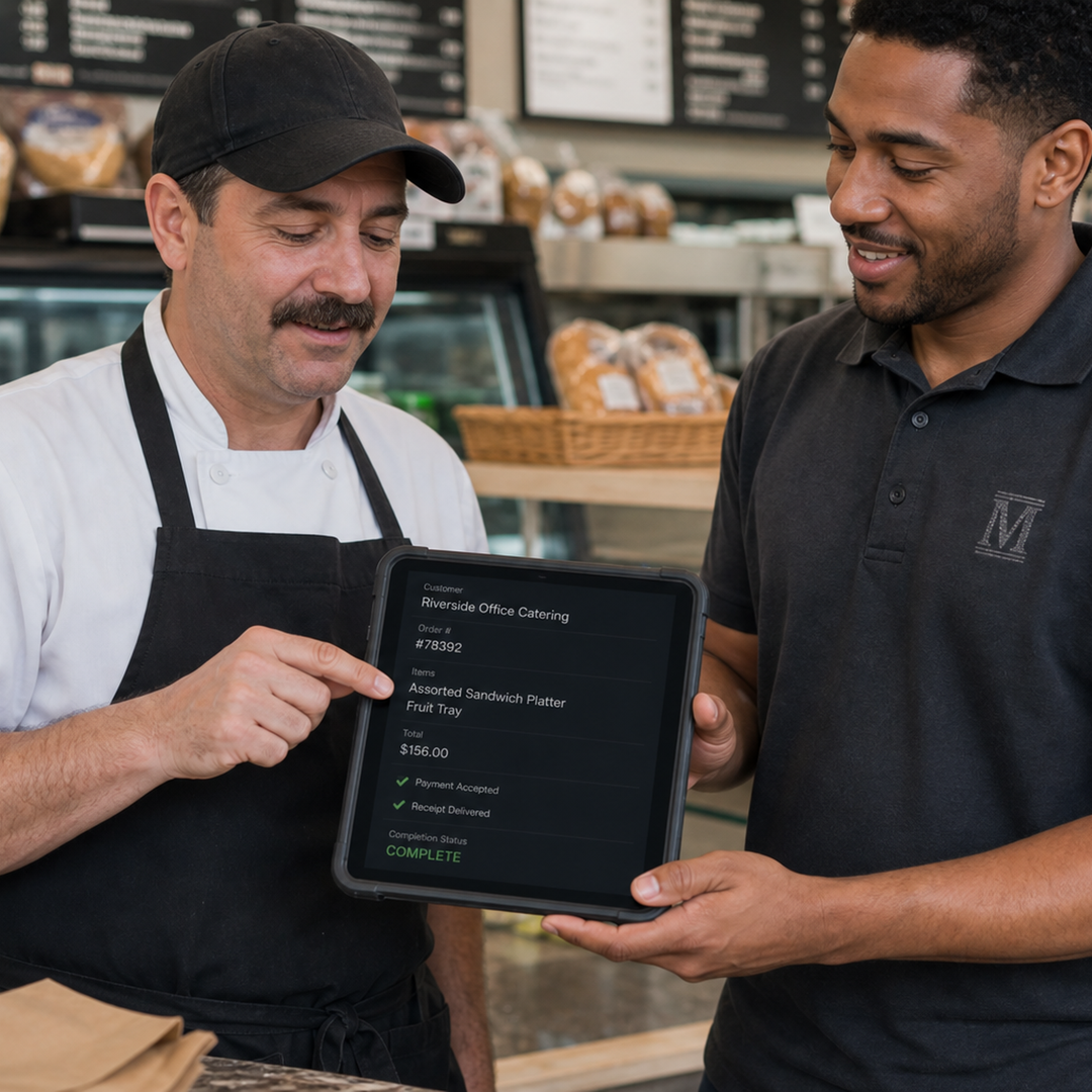 Restaurant counter payment handoff